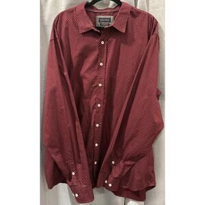 Gentlemens Outfitters Shirt Mens 2X Burgundy Red Button-Down Long Sleeve
